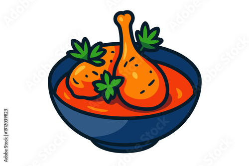 Rustic autumn squash soup served in a deep cobalt bowl featuring golden gourds scarlet broth and fresh herb accents capturing harvest comfort homestyle warmth and seasonal flavor