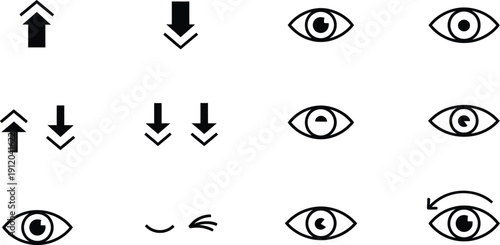 Eye movement and directional arrows illustration