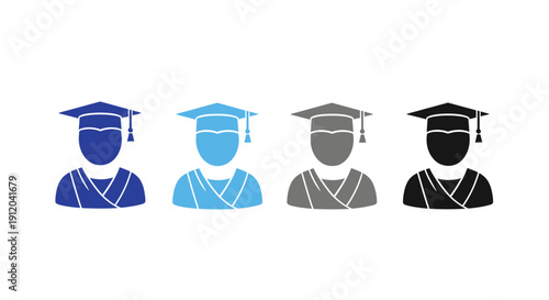 Graduation Silhouette: A symbolic illustration showcasing the momentous occasion of graduation, with individuals adorned in caps and gowns representing academic achievement.