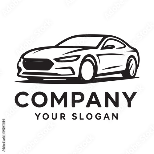 Modern car logo vector illustration. Sports car and sedan silhouettes.