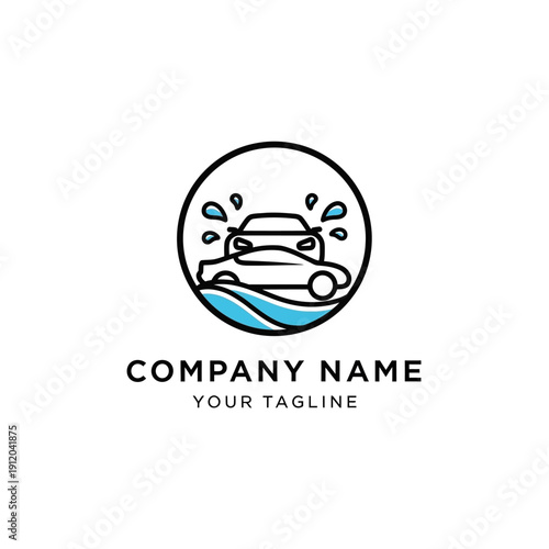 Car Wash Logo Template Design Element.