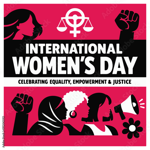 International Women’s Day Flyer Celebrating Empowerment, Equality and Women’s Rights