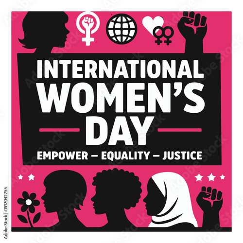 International Women’s Day Flyer Celebrating Empowerment, Equality and Women’s Rights