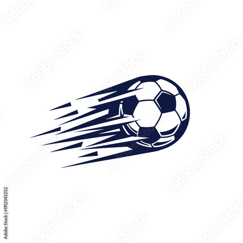 Flying soccer ball with speed effect vector illustration, perfect for sports design