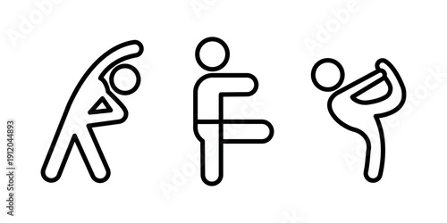 Stretching icon. Thin line stretching icon from sport and game collection. Outline vector isolated on white background. Editable stretching symbol can be used web and mobile
