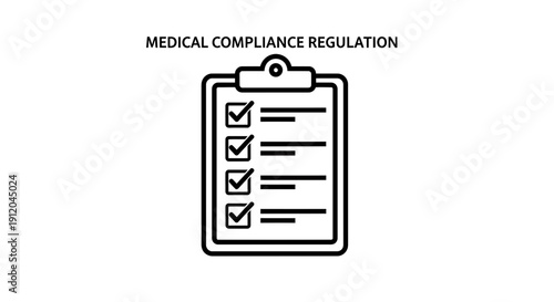 Medical Compliance Regulation Checklist Clipboard Icon