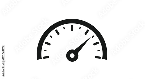 Simple black gauge illustration with a needle pointing to a reading