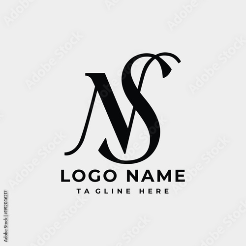 Letter NS logo template with tagline