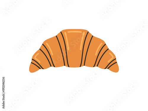 A delicious golden brown croissant pastry on a white background