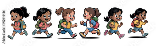 Vector illustration of diverse characters school boy