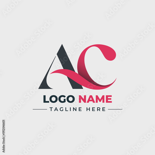 Modern business logo template with red and black letters