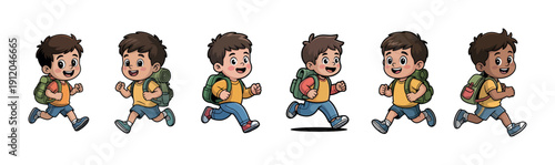 Vector illustration of diverse characters school boy