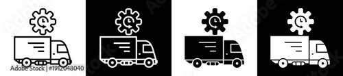Transportation Icon In Flat Version On Black And White Background