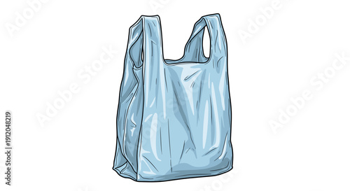 Simple blue shopping bag icon for retail
