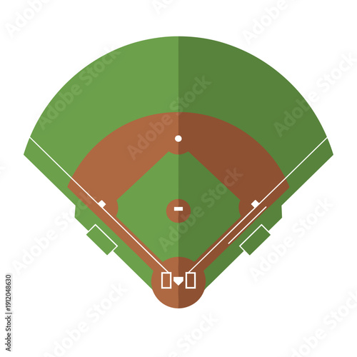 Top down view of a professional baseball diamond