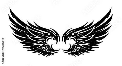 Small spread wing icons for tattoo and emblem design