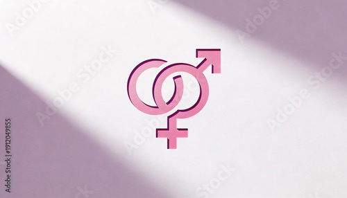 Gender Equality Symbol in Pink and Purple for Women’s Day