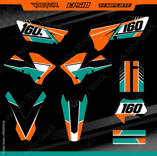 Racing decals and sticker design template