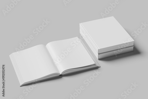 Tableau sur toile Hard cover book mock up isolated on soft gray background.