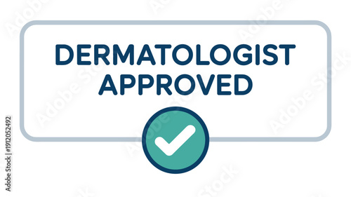 Dermatologist approved badge with a checkmark indicating skin doctor endorsement