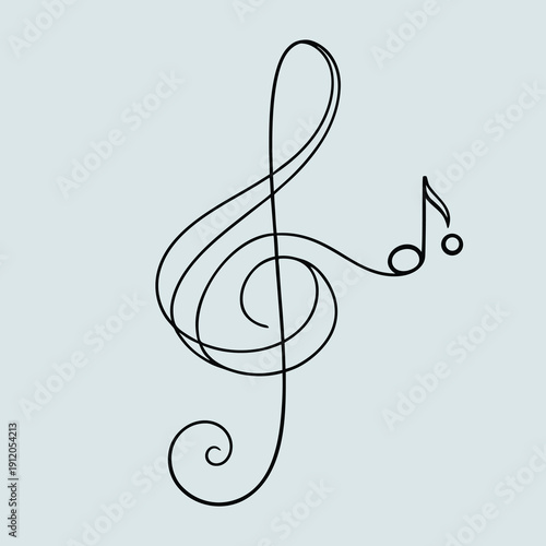 treble clef vector illustration