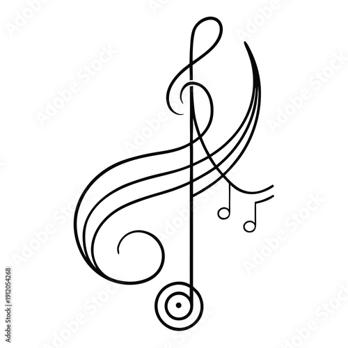treble clef vector illustration