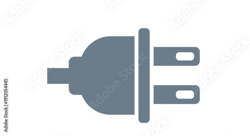 Simple blue icon depicting a standard two prong electrical plug