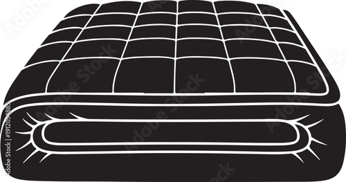 Black and white of a quilted mattress bedding sleep comfort