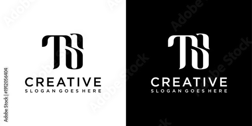 TS or ST initial letter logo design vector