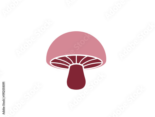 Pink mushroom illustration with white accents