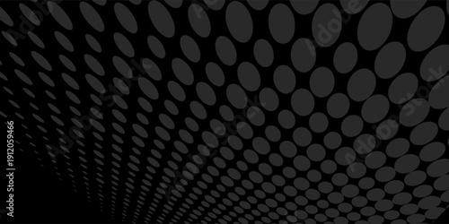 Dark Halftone Dots Gradient Background in Black and Gray. Modern creative trendy design in vector illustration