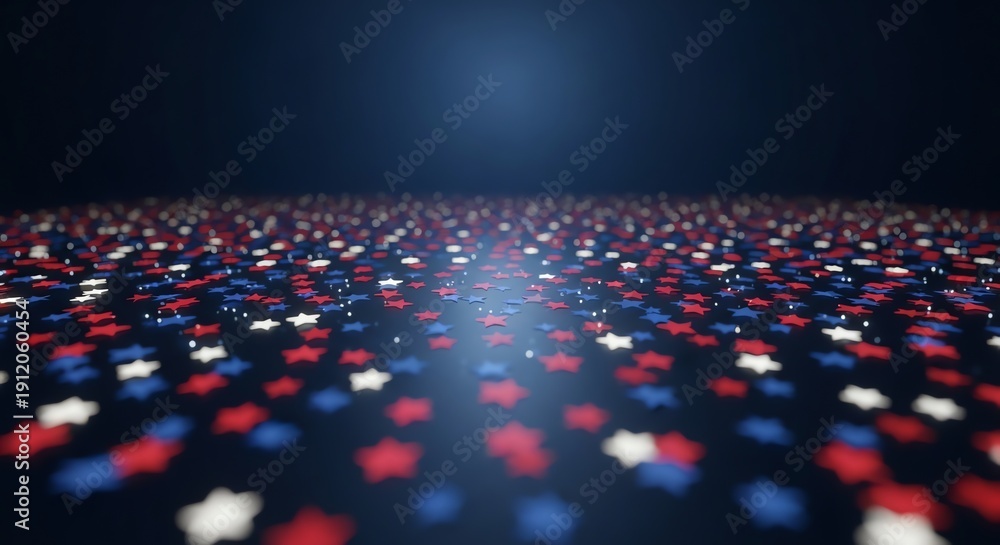 Fototapeta premium Red white and blue stars confetti background