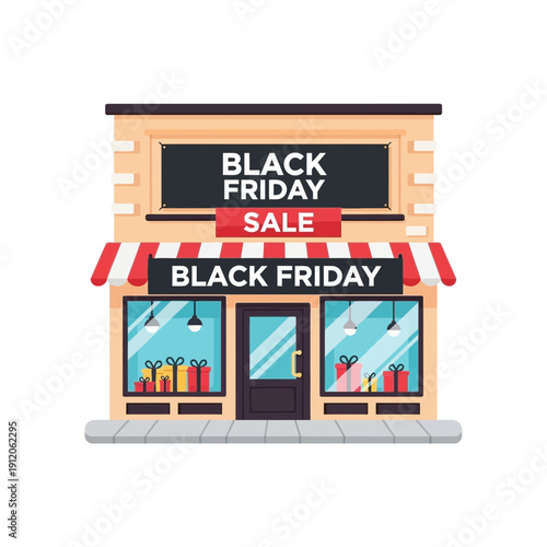Wallpaper Mural Black Friday Sale Storefront Banner Advertisement With Red and White Text on Building Window Torontodigital.ca
