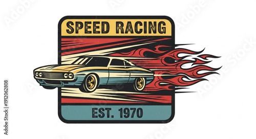 Vintage Racing Car Logo Design.