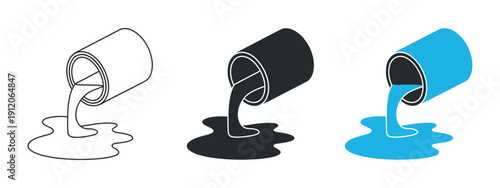 Oil Spill Glyph icon design, hazardous waste leakage from barrel, environmental pollution and disaster vector illustration, solid icon for ecological warning.