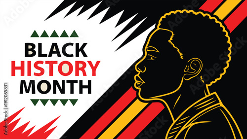 Modern Afro Art Illustration of African Woman Celebrating Culture and Heritage