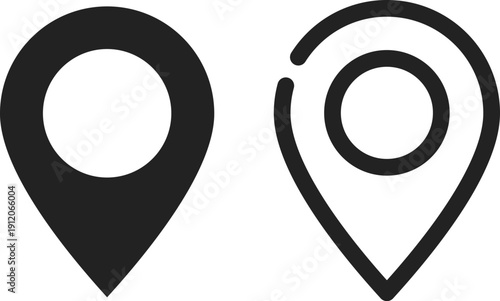 シンプルなマップのピンのアイコン　黒