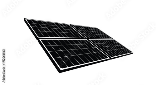 Four solar panels arranged diagonally showcasing clean energy technology high quality