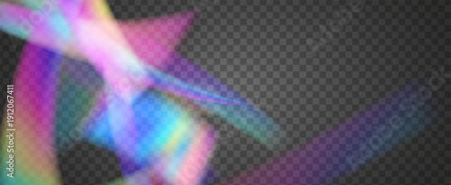 Iridescent Prism Background. Rainbow Light Leak Effect.  Abstract Diamond Texture With A Transparent Glow And Holographic Lens Flare. Iridescent Crystal Prism Background With Light.