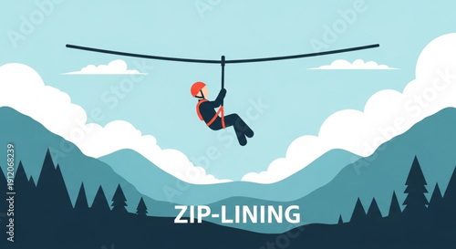 vector illustration of a man flying a kite