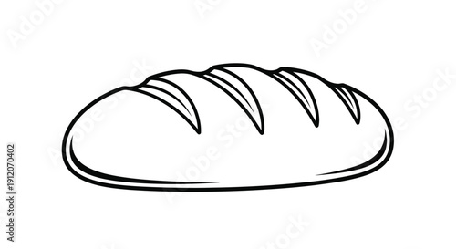 Simple black and white illustration of a loaf of bread