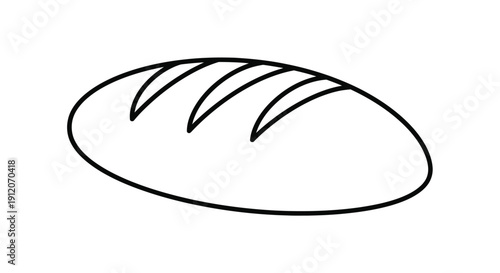 Simple black and white line drawing of a loaf of bread