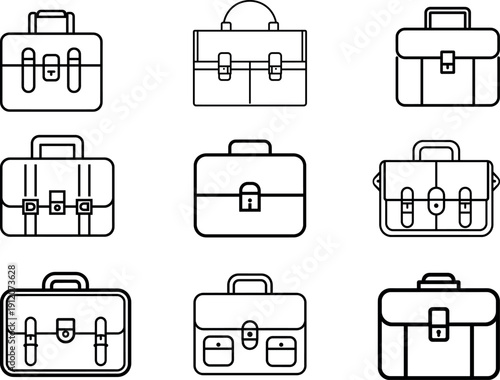 Briefcase Icon Set for Business and Office Applications