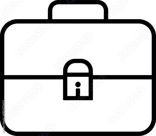 Briefcase Icon Black and White Vector Graphic