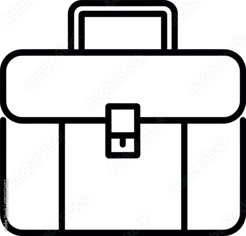 Briefcase Icon Black and White Vector Graphic