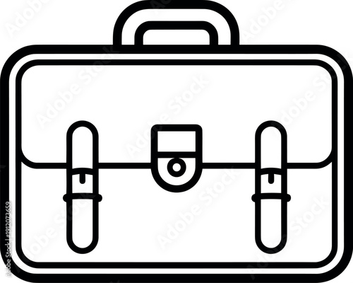 Briefcase Icon Black and White Vector Graphic