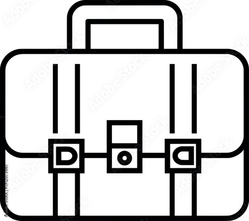 Briefcase Icon Black and White Vector Graphic