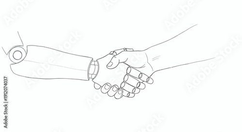 robot and people vector simple 