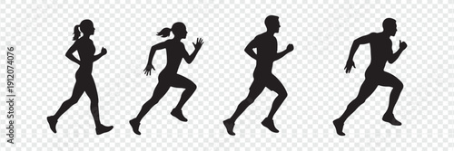 Vector silhouette of an athletic woman in a swimsuit running and playing football in dynamic sports action