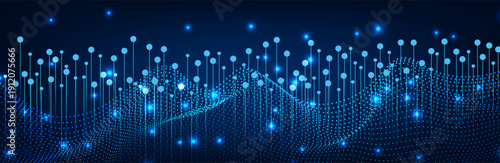 abstract background with lines and dots. vertical lines on the background. 3D Abstract Mesh Background with Circles, Lines and Shapes. Social network or business analytics representation.